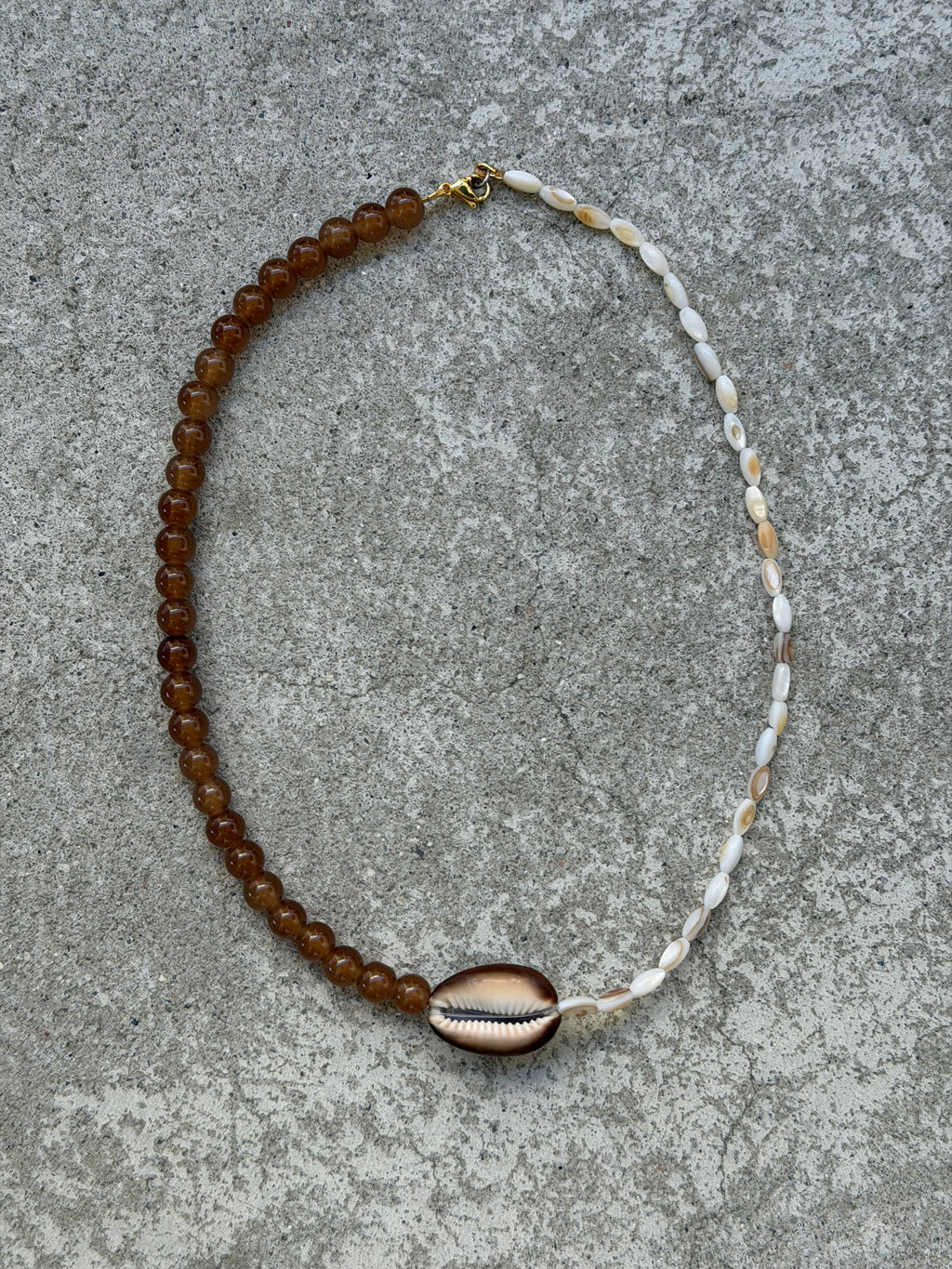 Collier Big Cauri Marron