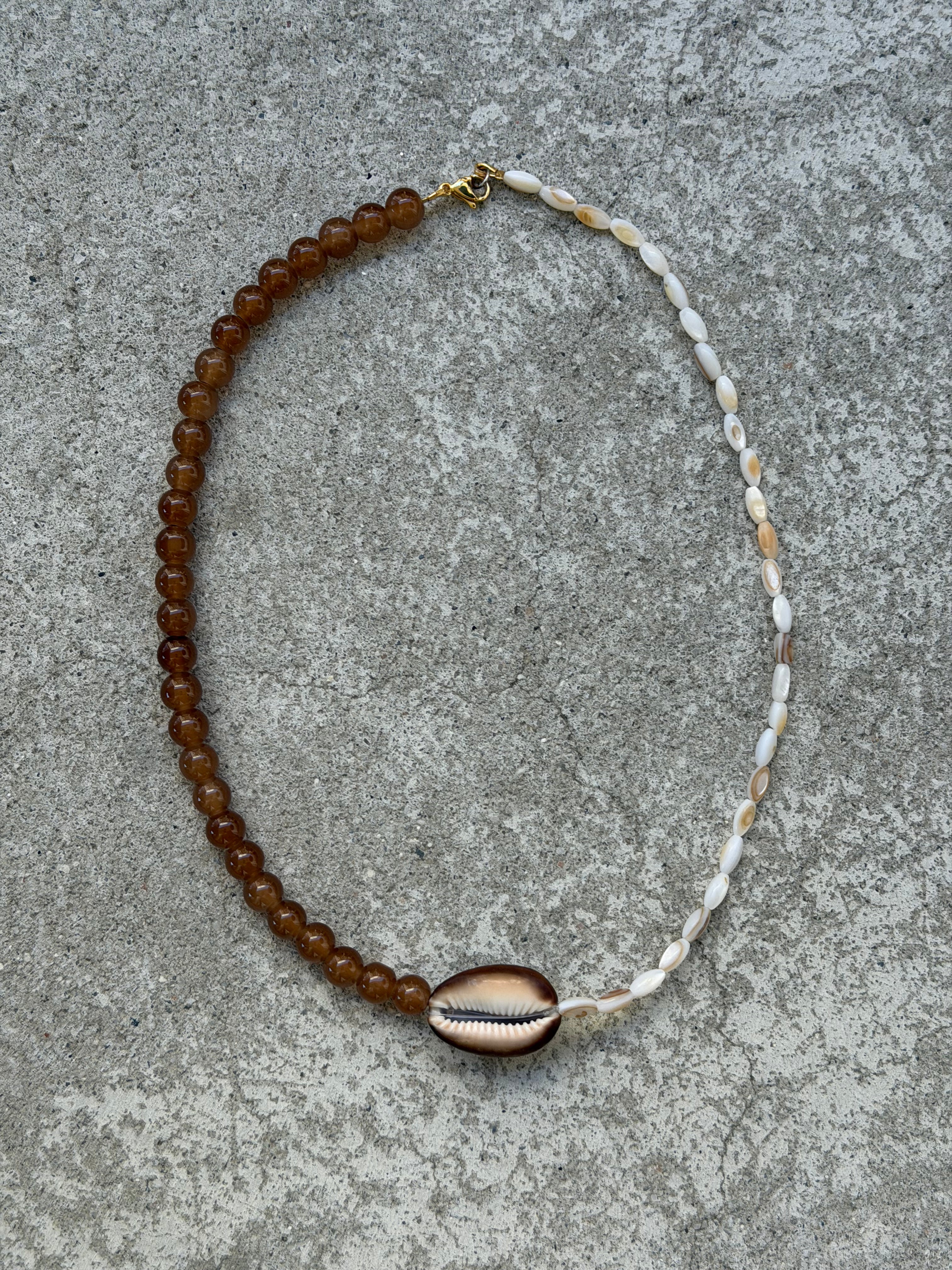 Collier Big Cauri Marron